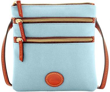 Dooney & Bourke Dooney and Bourke North South Triple Zip Nylon Crossbody Light Blue, small