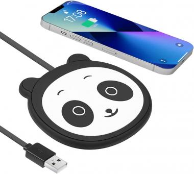 Wireless Car Charger Pad REESTECQI 15W Panda Cute Wireless Charger for Car Non Slip Qi Wireless Phone Charger Wireless Charging Pad for iPhone 14 13 12 11 Pro Max Mini AirPods 3/Pro 2 Samsung S22/S21