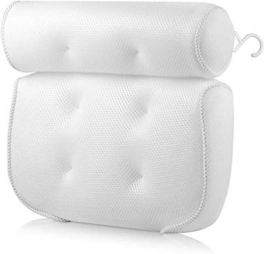 ROPALIA 3D Mesh Spa Bath Pillow for Tub, Home Massage Relax Neck and Back Support for Bathtub