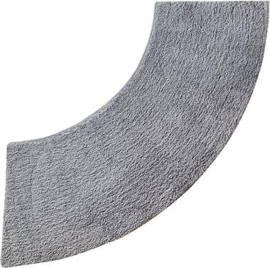 DFEO Curved Bath Rug, Curved Shower Mat, 18 X 56inch Microfiber Soft Curved Bath Mat for Round Shower, Machine Washable, for Quadrant Shower Stall and Rv Bathroom. (Gray)