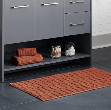 Scott Living Terrain 100% Charcoal Infused Cotton Bath Rug | Bombay Brown | 19.3" x 34" | Super Soft & Highly Absorbent | Guest Bath Spa Designer Home Bath Rugs | Odor Resistant | Sustainable