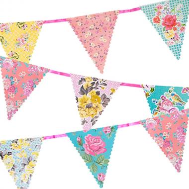 Talking Tables | 13ft | Vintage Floral Paper Bunting Garland, Truly Scrumptious, Mother's Day Decorations For Birthday, Garden Party, Afternoon Tea, Baby Shower, Daughter's Bedroom Décor