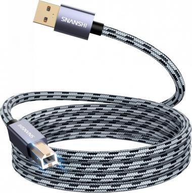 SNANSHI Printer Cable 15Ft USB Printer Cable USB 2.0 Type A Male to B Male Scanner Cord High Speed Printer USB Cable Compatible with HP, Canon, Dell, Epson, Lexmark, Xerox Printer and More