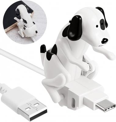 Dog Charging Cable Dog Smartphone USB Cable Charger USB Data Transmission Mini Humping Spot Dog Cable for USB Charging Cable of Mobile Phones, White (Only Compatible with Type-C)