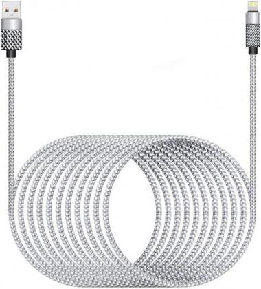 [ Apple MFi Certified ] iPhone Charger Cord 16Ft, Nylon Braided Long Lightning Cable to USB Cable, 2.4A Fast Charging Apple Cord Compatible with iPhone 11/11 Pro/11 Pro Max/XS/XS Max/XR/X/8/8