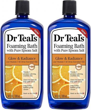 Dr. Teal's Glow & Radiance with Vitamin C & Citrus Essential Oils Foaming Bath 34oz Pack of 2