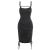 ZAFUL Women's Stars Print Side Slit Velvet Sleeveless Mini Dress Sexy Cowl Front Spaghetti Strap A-Line Mini Dress