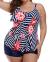 Yonique Womens Plus Size Tankini Swimsuits with Shorts Flounce Two Piece Bathing Suit Floral Printed Swimwear