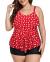 Yonique Womens Plus Size Tankini Swimsuits with Shorts Flounce Two Piece Bathing Suit Floral Printed Swimwear