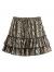 SheIn Women's Leopard Print Drawstring Waist Layer Ruffle Hem Short Skirt