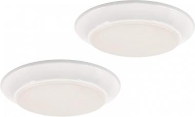 CORAMDEO 7.4 Inch LED Flush Mount Ceiling Light Fixture, Closet, Bathroom, Shower, Laundry, Hallway, Pantry, 3K, Built in LED 75W of Light from 11.5W of Power, 800 Lumen, Dimmable, White 2-Pack