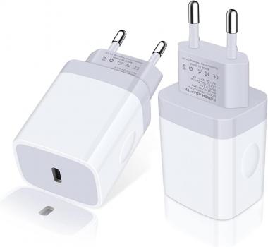 European Charger 2Pack EU Fast 20W USB C Charger Block Travel Plug PD Power Adapter for iPhone 14/14 Pro/14 Pro Max/13 Pro Max/13 Pro/13 Mini/13/12/11 Pro Max/XS Max/XR/X/8/SE 2022, Samsung, Android