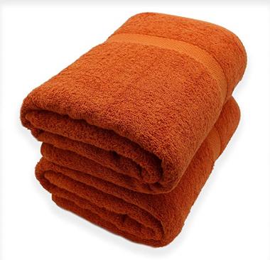 Hurbane Home Bath Sheet Set - Premium Quality 100% Pure Cotton Bath Sheets, Eco-Friendly Luxury Towels for Bathroom, Soft Absorbent Bath Sheet Towels 35" x 70"- 2 Pieces (Burnt Orange)