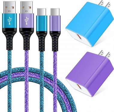 Adaptive Fast Android Phone Charger with C Type Fast Charging Cable for Samsung Galaxy Z Flip 4 Z Fold 4 A04S A03S A13 5G A53 5G A73 S22 Ultra S21 Ultra S20 FE A02S A12 A32 A42 A52 A71 S10e S10 S9 S8