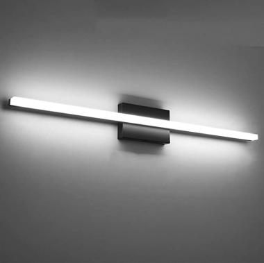 Temgin LED Bathroom Vanity Light 36Inch 20W 6000K Mirror Vanity Lighting Fixtures Modern Over Mirror Wall Light Indoor Wall Lamp Black Cool White