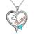 POTOPYY Sister Pendant Sterling Silver I Love You Forever Necklace Birthstone Pendant Jewelry for Women Sister Friend Birthday Gifts