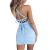 Feeke Women's Sexy Jumpsuit Hollow Out Spaghetti Backless Sleeveless Cutout Club Ruched Bodycon Mini Dress 8121