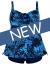 Septangle Women Plus Size Bathing Suits Paisley Print Two Piece Swimsuit Tankini Swimwear