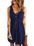 Acelitt Womens Casual Sleeveless Button Down Elastic Waist Swing Dresses, S-2XL