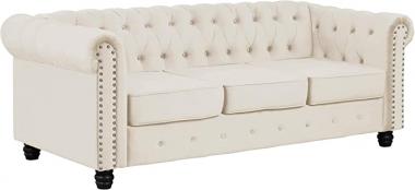 Morden Fort Couches for Living Room, Sofas for Living Room Furniture Sets, Sofa, Fabric, Velvet Beige