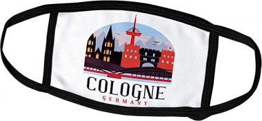 3dRose Sven Herkenrath City - Retro and Vintage City of Cologne Germany German - Face Masks (fm_314127_3)