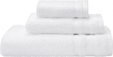 Suglon Premium Bath Towel Sets - Bamboo Cotton White Bathroom Towels, Ultra Soft Eco-Friendly 3 Piece Towel Sets, 1 Large Bath Towel, 1 Hand Towel, 1 Washcloth…