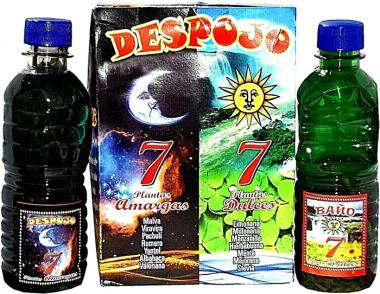 3 PC BANO & DESPOJO 7 PLANTAS DULCES & AMARGAS 2-Bottle Set Spiritual Cleansing Bath