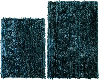 Bathroom Rug Bath Mat Dark Teal Set of 2 Piece Non Slip Super Absorbent Water Bath Rugs,Ultra Soft Super Cozy Velvet Chenille Bath Mats for Bathroom Floor,Tub,Shower,20x32+16x24 Inch