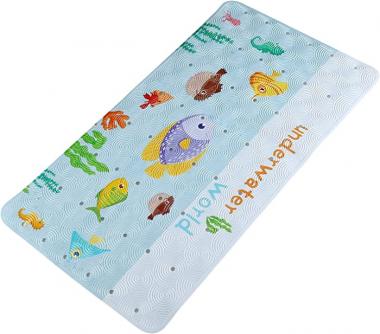 Baby Kids Non-Slip Bath Mats, Machine Washable Tub Shower Mats for Bathroom, 28 x 15 inches, Underwater World