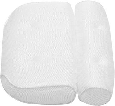 FJZFXKZL Bath Pillow, Mesh Bathtub Pillows with Suction Cups, Ergonomic Head and Neck Bathtub Pillow Cushions, Household Spa Bathtub Accessories Bath Decor (Color : White)