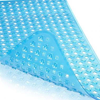 Yimobra Original Bathtub Mat Non Slip, Bath Mats for Tub, Shower Mat with Drain Holes Suction Cups, Machine Washable, BPA, Latex,Phthalate Free, 34.5 x 15.5 Inches, Clean Blue