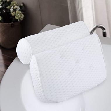 JENNY FRIDA Bath Pillow for Tub, Bathtub Pillow for Head Neck Shoulder and Back Support, Quick Dry Thick Spa Pillow for Women & Men 4D Breathable Air Mesh All Bathtub Fit