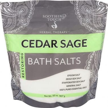 Soothing Touch Cedar Sage Restoring Bath Salts Pouch 32 Oz