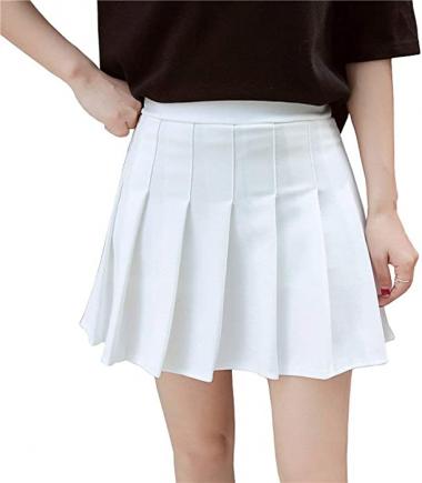 Hoerev Women Girls Short High Waist Pleated Skater Tennis Skirt