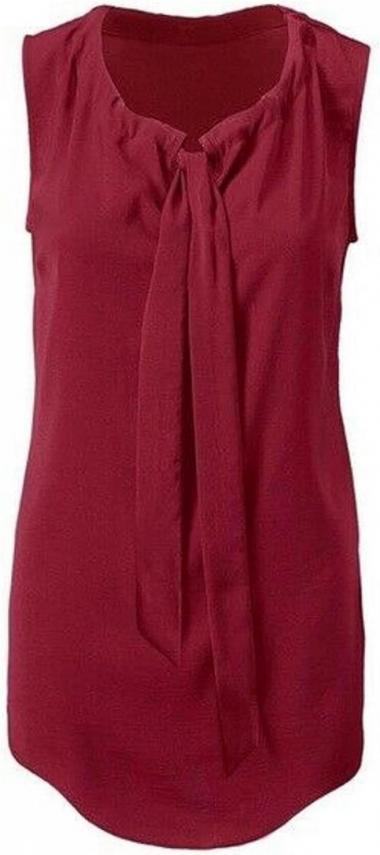 cabi Cinch Top Tie Neck Satin Sleeveless Shirt Tank