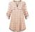 MIXJOY Baikea Women's 3/4 Sleeve V Neck Plaid Shirt Casual Tunic Blouse with Chest Flaps