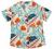 Allegra K Women's Hawaiian Shirts Leaves Printed Short Sleeve Tropical Button Down Shirt