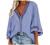 Women Summer Lace 3/4 Bell Sleeve Shirts V Neck Tops Casual Solid Elegant Blouses Summer Loose Beach Party T Shirts