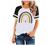 Womens T Shirts Fashion Leopard Summer Short Sleeve Striped Color Block Casual Crewneck Shirt Baseball Raglan Tee Top