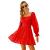 EXLURA Women Tie Back Long Lantern Sleeve Square Neck Ruffle Dress Elastic Waist Aline Casual Mini Dress