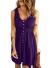 Acelitt Womens Casual Sleeveless Button Down Elastic Waist Swing Dresses, S-2XL