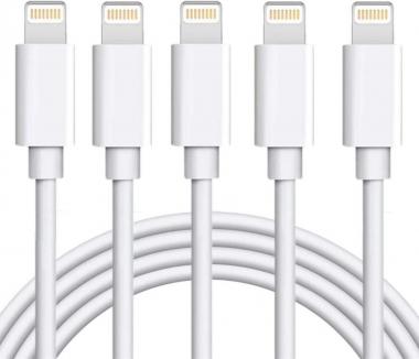 iPhone Charger Cable 5 Pack 6FT USB Fast Charging Syncing Cord Cables Compatible iPhone 11/XS/Max/XR/X/8/8Plus/7/7P/6S/iPad/IOS White sharllen