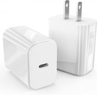 JSAUX 20W USB-C Power Adapte [2 Pack] iPhone 14/13 Fast Charging PD 3.0 Type C Charger Block Compatible with iPhone 14/14 Plus/14 Pro/14 Pro Max, iPhone 13/12/11 Pro Max/SE, iPad Pro/Air, AirPods Pro