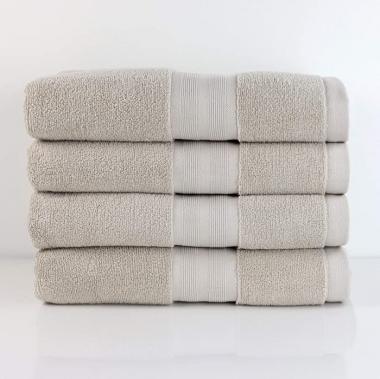 Made Here 100% Organic Cotton Luxury Bath Towel by 1888 Mills (4pk) - Stone