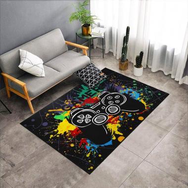 Capslpad Gaming Kids Rug for Boys 63"x39" Colorful Non-Slip Game Controller Play Carpet Washable Printed Gamepad Kids Play Mat for Gamer Teen Adults Living Room Playroom Kids Room Decor