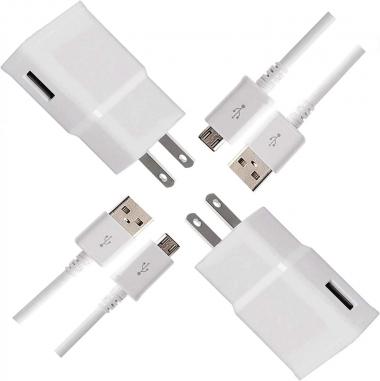 TT&C Adaptive Fast Wall Charger Adapter Galaxy S7 with Micro-USB Cable【5ft】 Compatible with Samsung Galaxy S7 S7 Edge S6 S6 Edge S5 S4 Note 5 4 LG G2 G3 G4 (2 Pack)