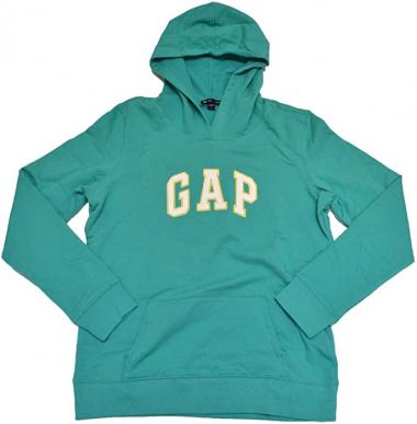 GAP Womens Fleece Arch Logo Pullover Hoodie (Aqua Green, X-Small)