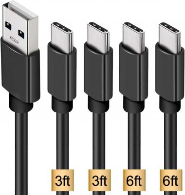 USB C Cable, 4 Pack (3.3X2+6.6X2ft) Type C Charger Cord Premium USB Cable, USB A to Charging USB C 2.0 for Samsung Galaxy S8 S9 S10 / Note 8 / LG Google Pixel Moto etc