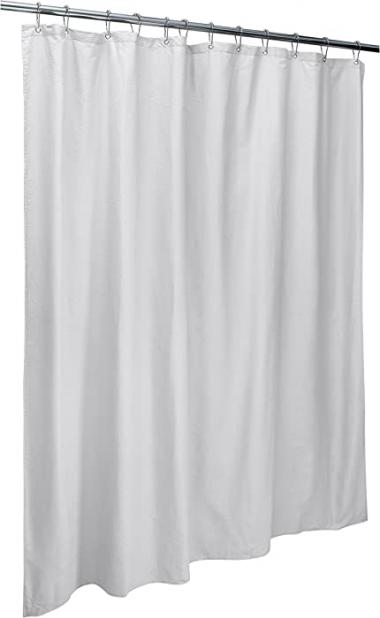 Bath Bliss 70" x 72" in White, Microfiber Soft Touch Seersucker Design Shower Curtain Liner, Machine Washable, Rust Resistant Grommets, Repels Water