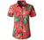 JOGAL Women's Floral Blouse Casual Button Down Short Sleeve Aloha Hawaiian Shirt